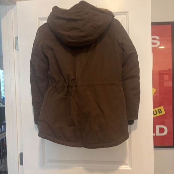 H&M Divided Brown Quilted Puffer with Faux Fur Lining - Picture 7 of 7